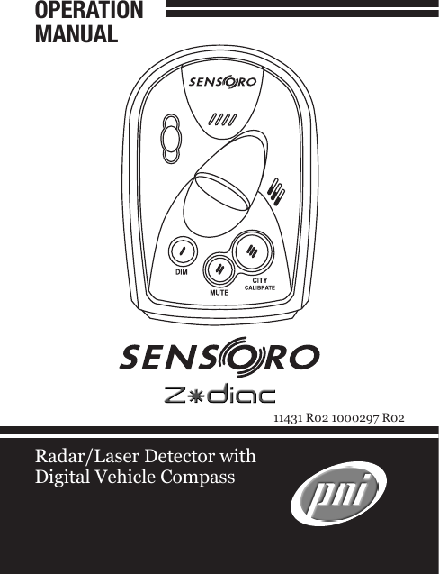 OPERATIONMANUALRadar/Laser Detector withDigital Vehicle Compass11431 R02 1000297 R02