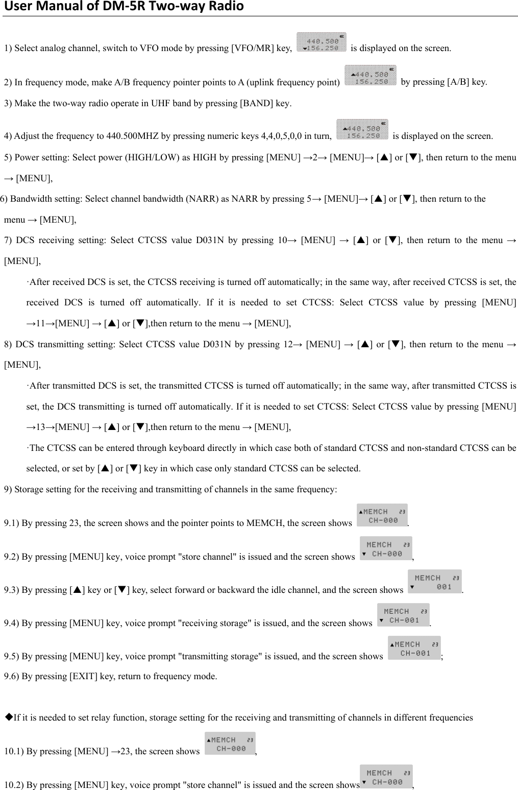 Page 14 of PO FUNG ELECTRONIC DM-5R VHF/UHF Two Way Radio User Manual DM 5R 0806