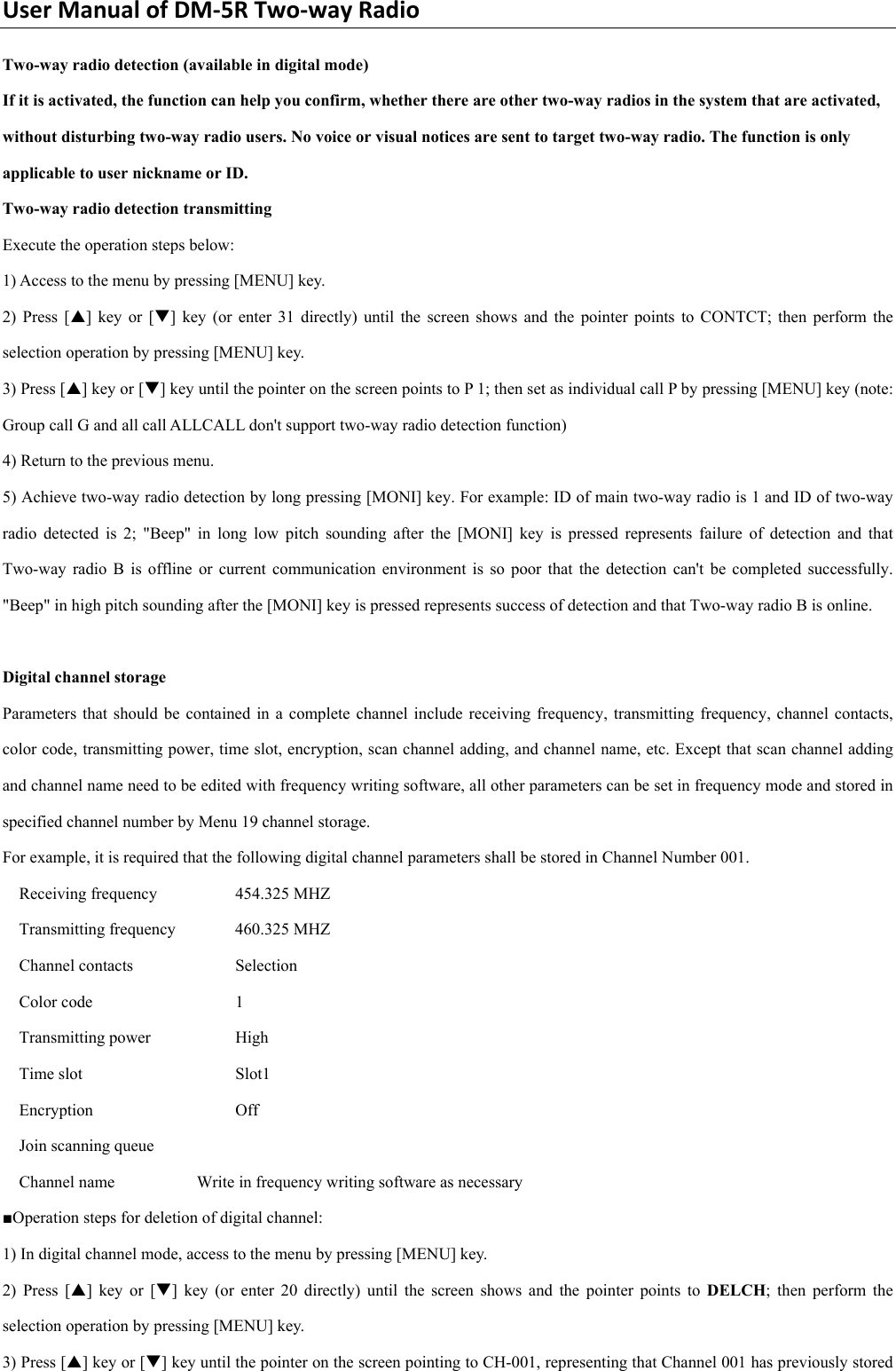 Page 23 of PO FUNG ELECTRONIC DM-5R VHF/UHF Two Way Radio User Manual DM 5R 0806