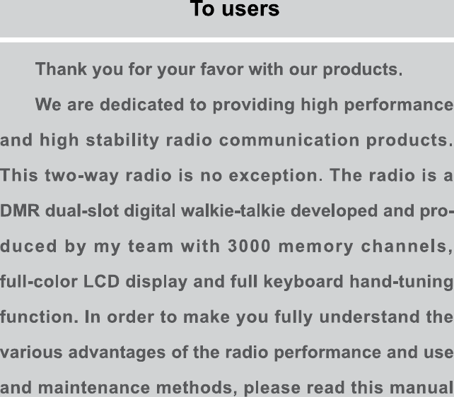 Page 2 of PO FUNG ELECTRONIC DM1701 DMR Digital Radio User Manual 