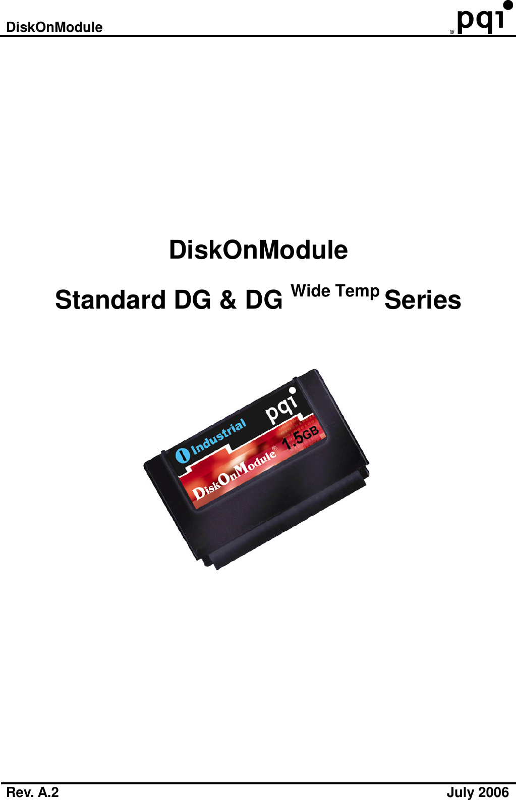 Page 1 of 7 - PQI DiskOnModule - DG0XXXX44XX02P10 A2 User Manual To The 615dbcbc-0a7d-4b03-85c3-75afe5edb42e