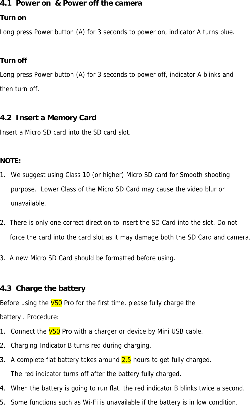Page 6 of PROEXPRESS DISTRIBUTOR V50PRO Action Camera User Manual T67 User manualx
