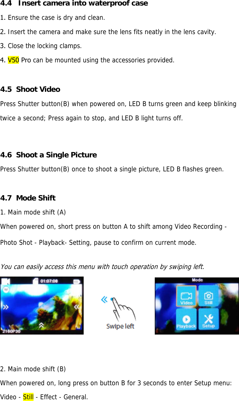 Page 7 of PROEXPRESS DISTRIBUTOR V50PRO Action Camera User Manual T67 User manualx