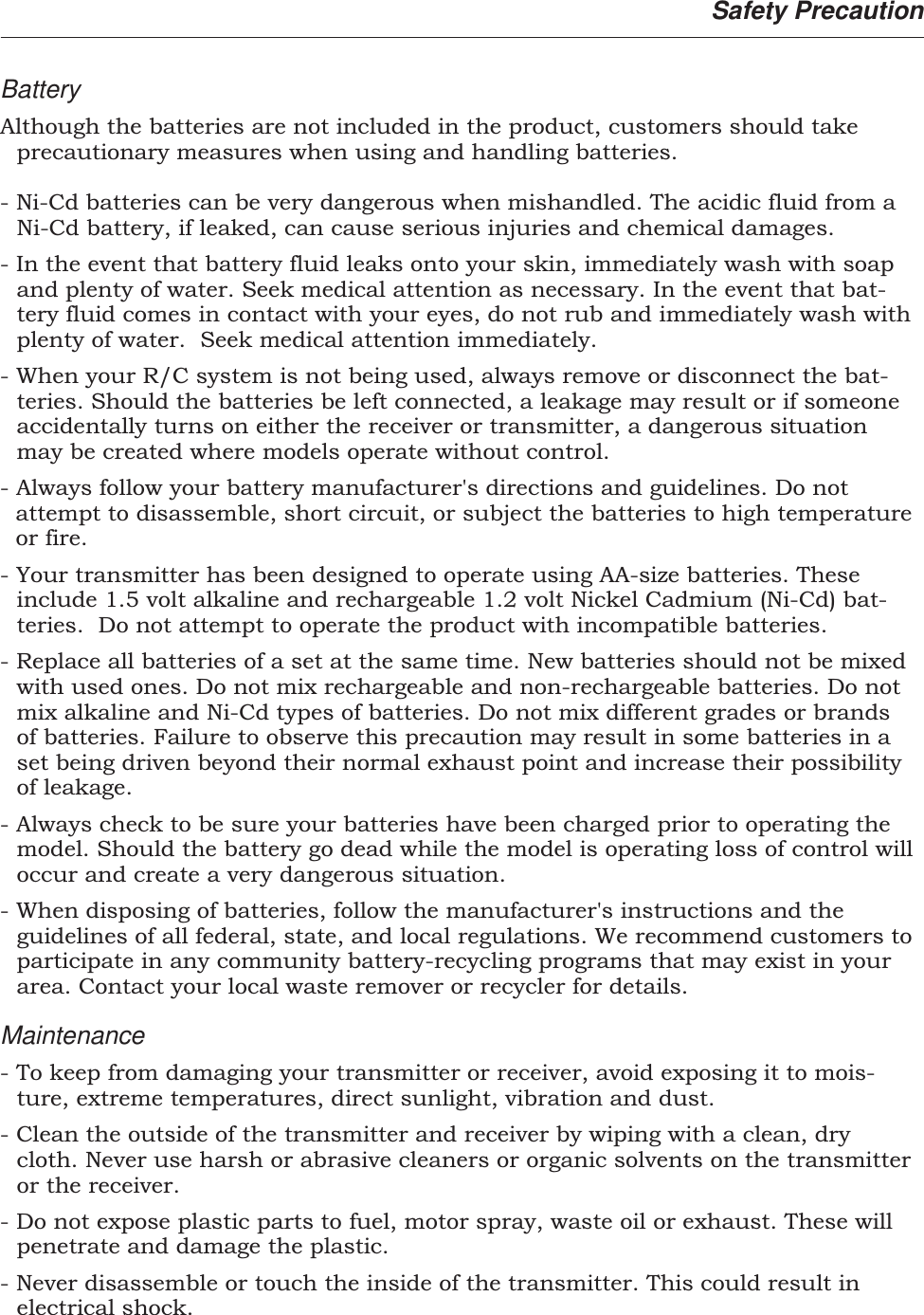 Page 5 of PROTON CONTROL SYSTEMS 04HUSKY75 2 Channel FM Radio Control System User Manual page01 ai