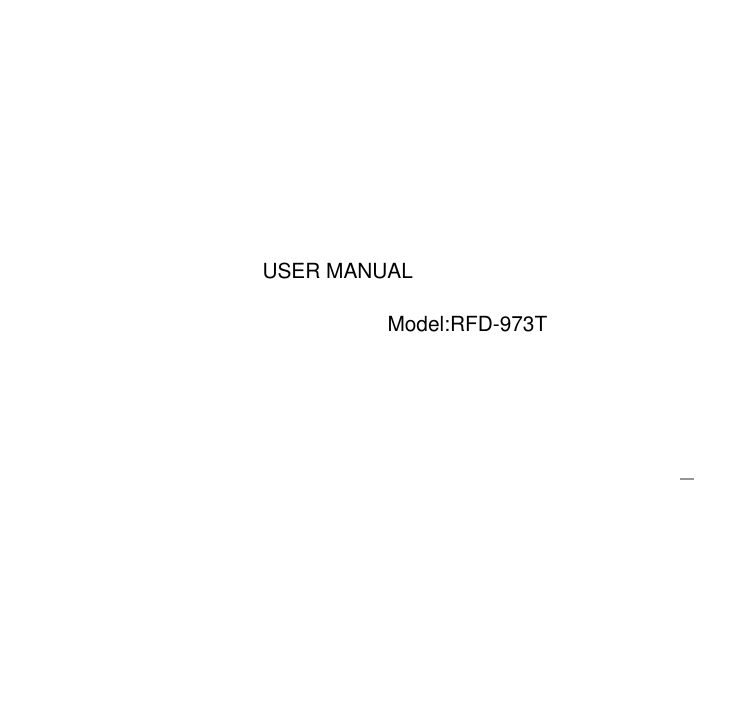 PUU JIUH RFD-973T wireless speaker User Manual