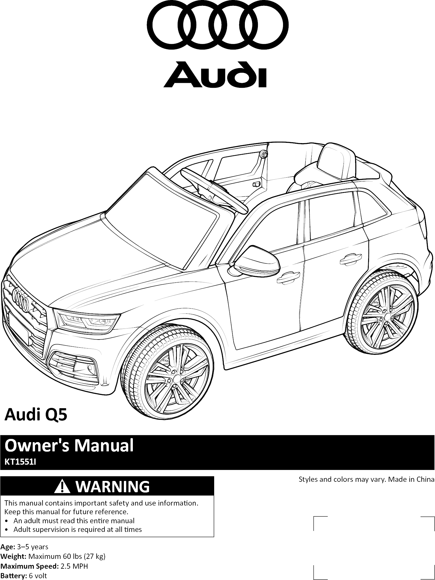 Pacific Cycle 007 KT1551I, KT1552I, KT1546I, KT1547I User Manual