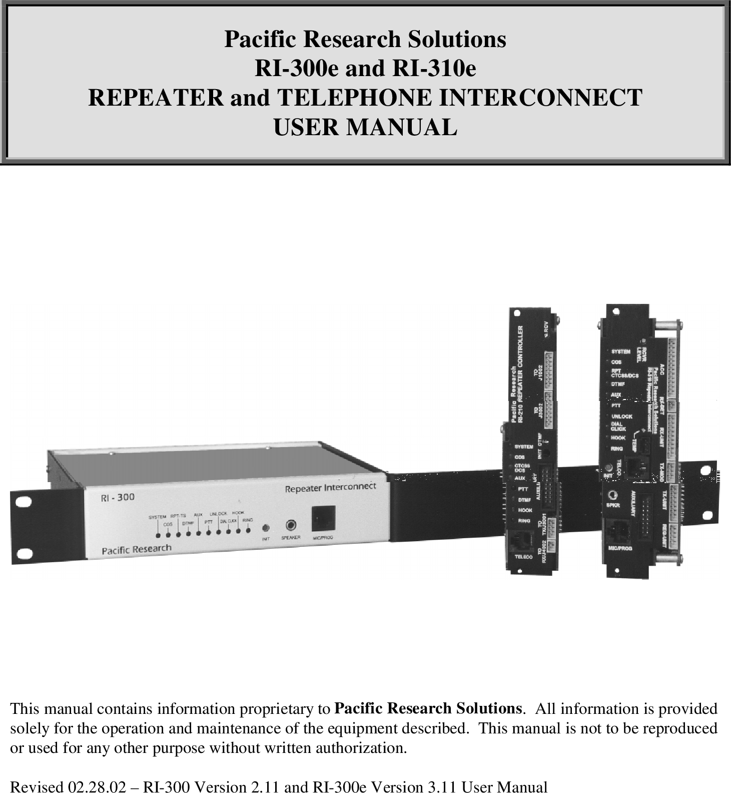 Page 1 of 1 - Pacific-Digital Pacific-Digital-Ri-300E-Users-Manual-  Pacific-digital-ri-300e-users-manual