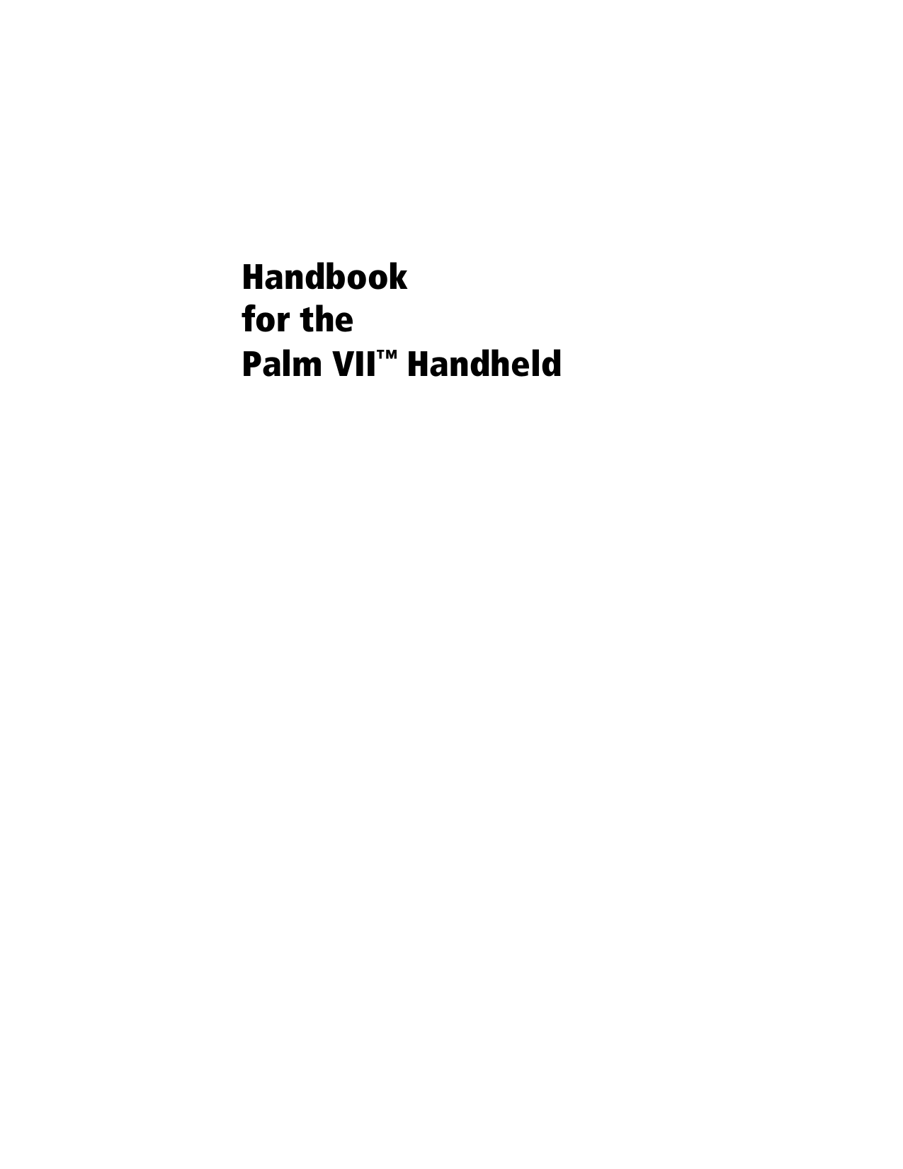 Handbookfor the Palm VII™ Handheld