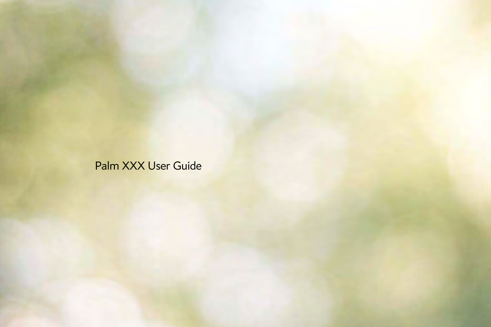 Palm XXX User Guide