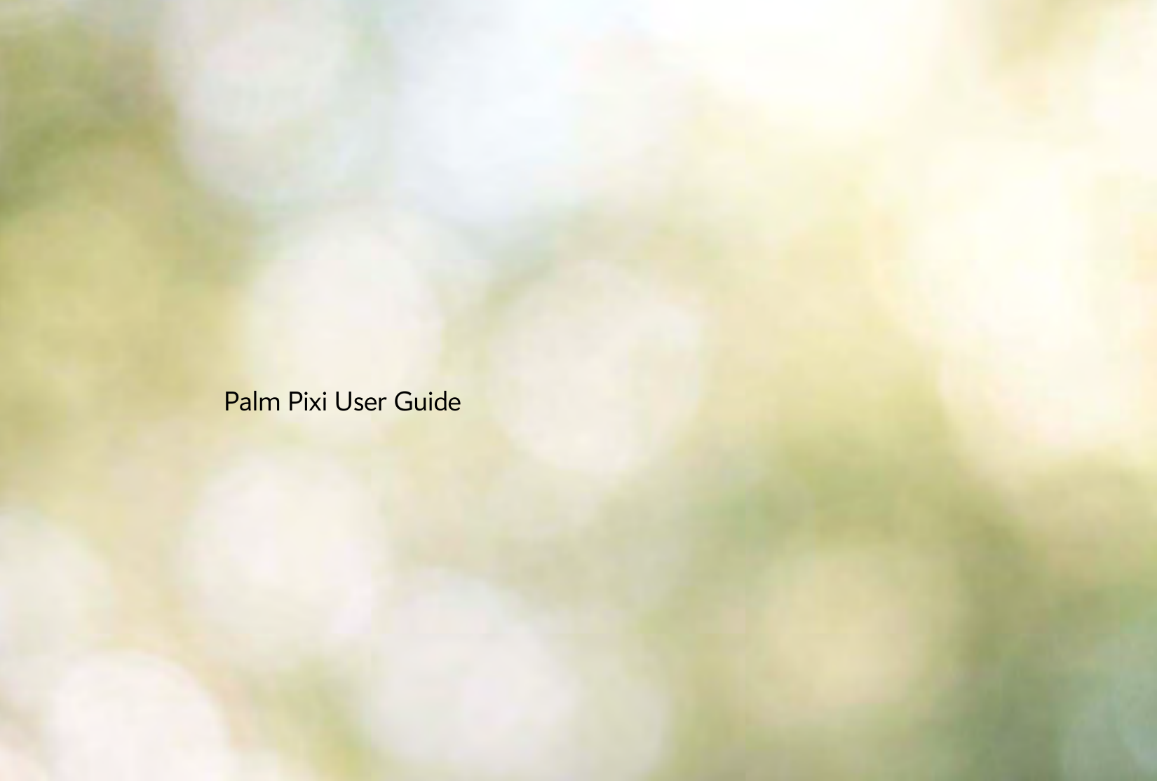 Palm Pixi User Guide