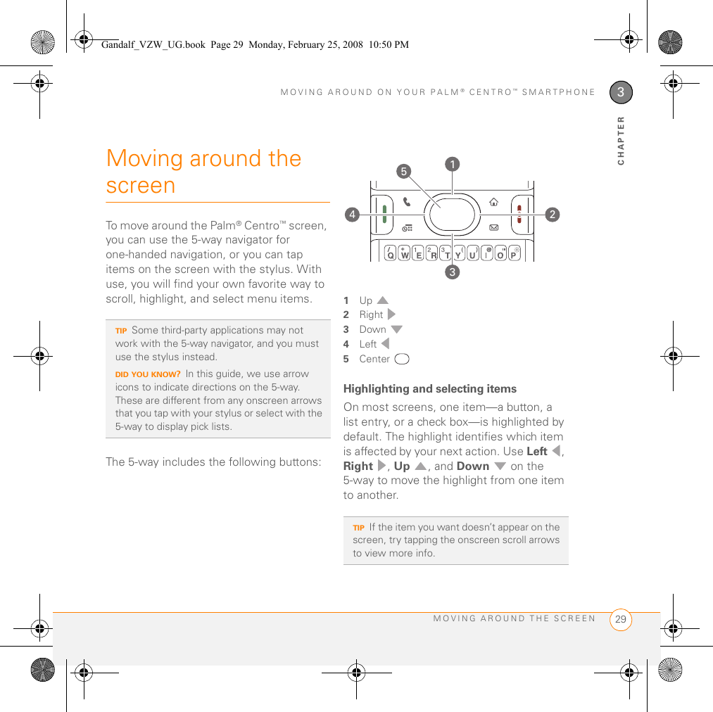Palm Centro Verizon User Guide Verizon