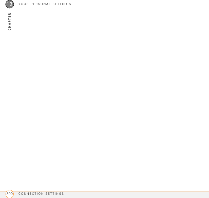 YOUR PERSONAL SETTINGSCONNECTION SETTINGS30013CHAPTER