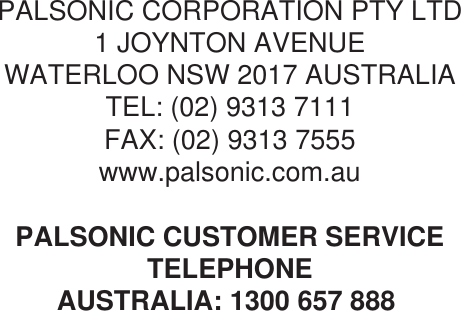 Page 10 of 10 - Palsonic Palsonic-Prc-241-Users-Manual- C  Palsonic-prc-241-users-manual