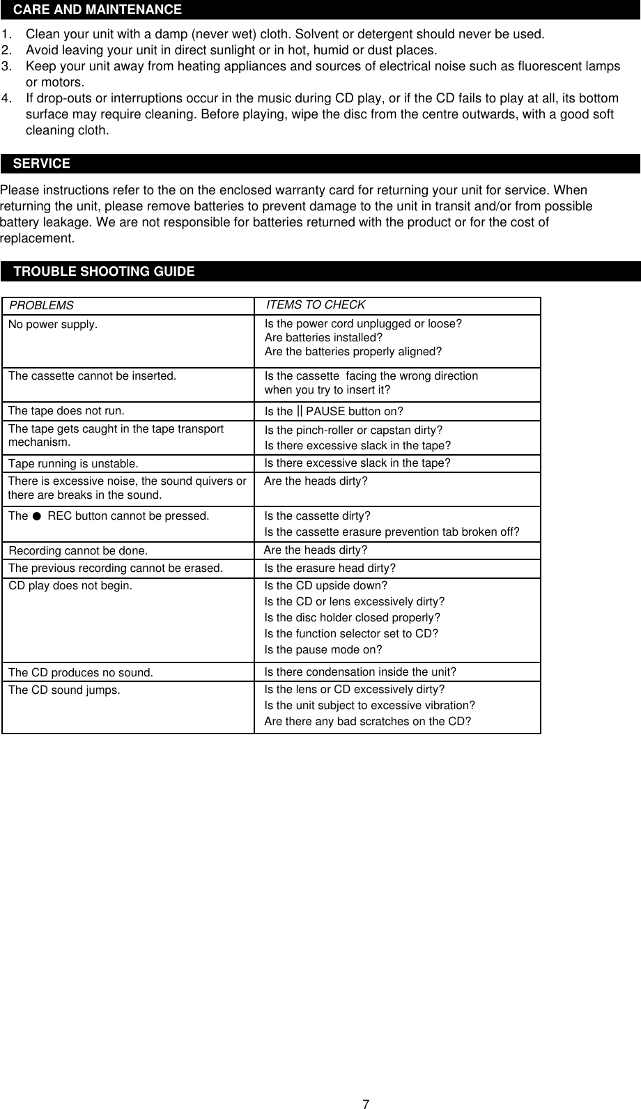 Page 8 of 10 - Palsonic Palsonic-Prc-241-Users-Manual- C  Palsonic-prc-241-users-manual