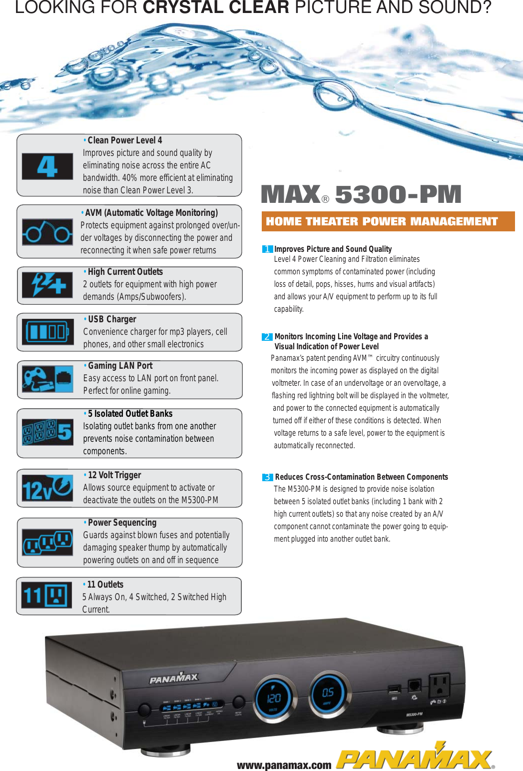 Page 1 of 2 - Panamax Panamax-Max-5300-Pm-Users-Manual- M5300_Datasheet_v2  Panamax-max-5300-pm-users-manual