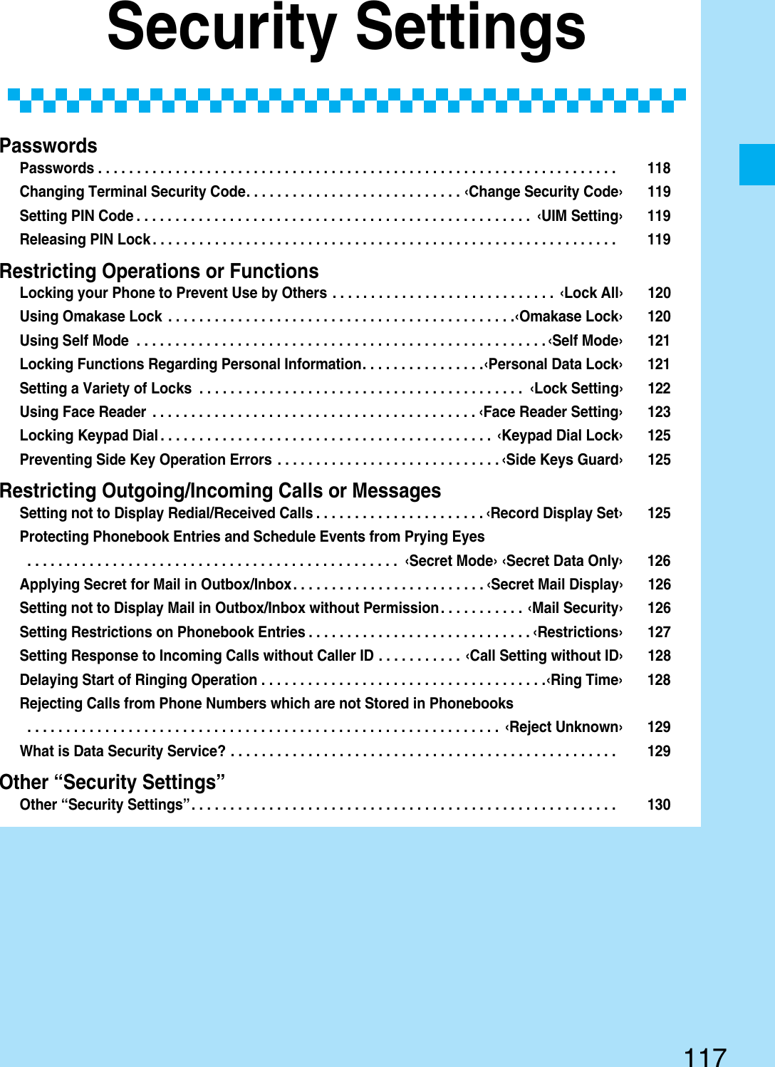 Page 119 of Panasonic Mobile Communications 207002A UMTS/ GSM Cellular Radio with Bluetooth® and RFID User Manual