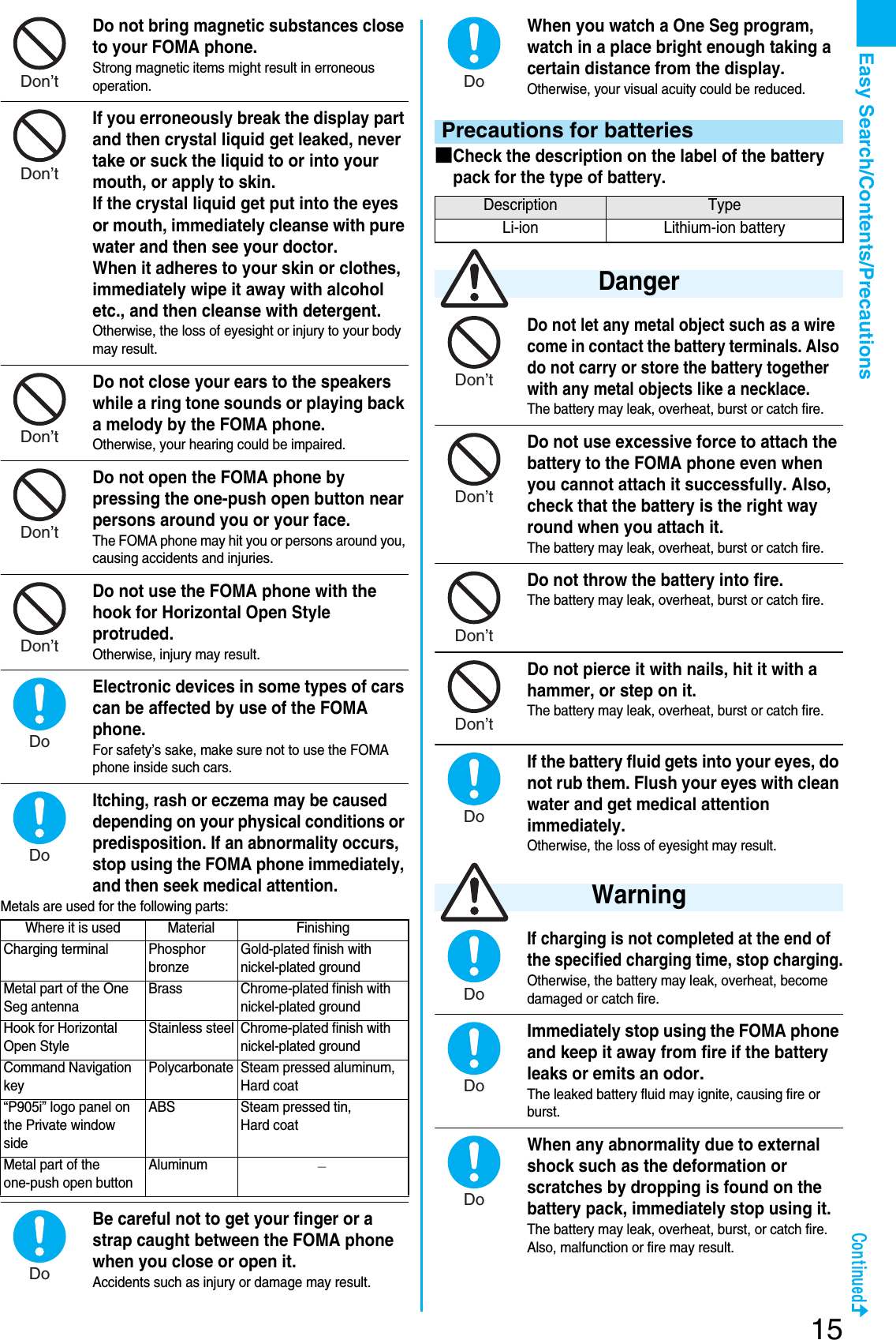 Page 17 of Panasonic Mobile Communications 207002A UMTS/ GSM Cellular Radio with Bluetooth® and RFID User Manual