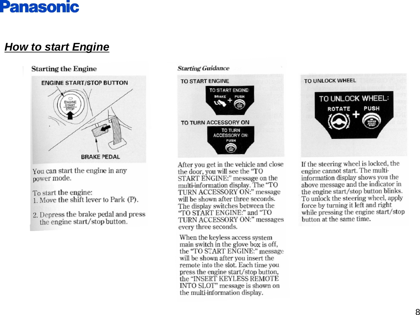 8How to start Engine