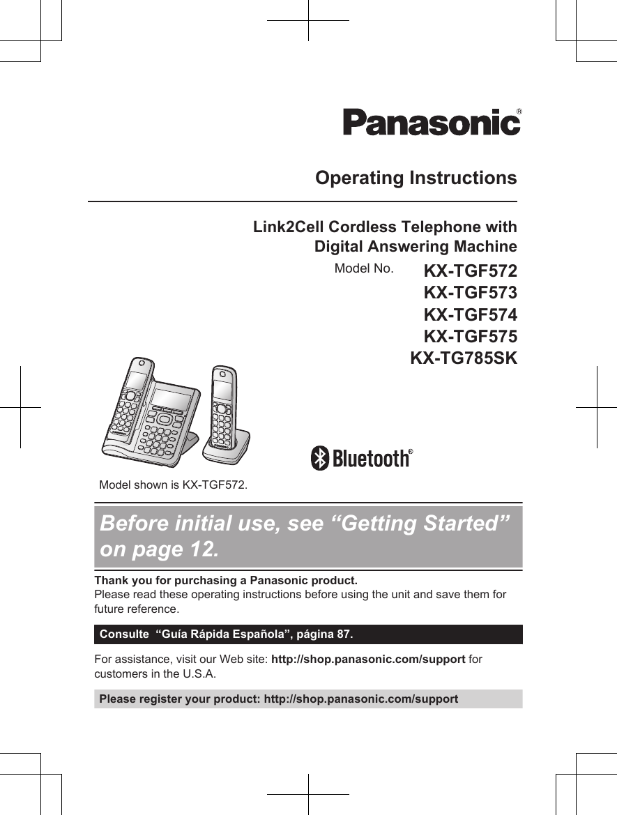 Panasonic kx-tgea20 cordless telephone user manual