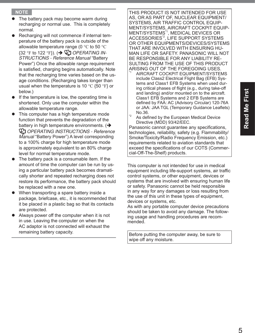 Page 5 of Panasonic of North America 9TGWW18A Radio Module User Manual FM171 Readme DHQX1325ZA T1  OI US M indb