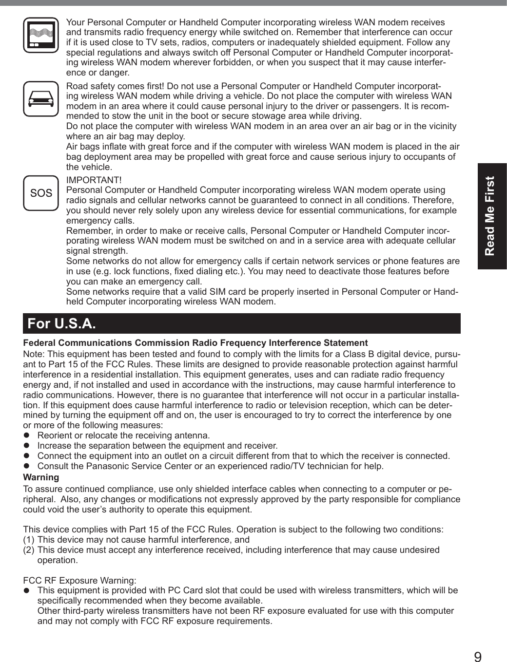 Page 9 of Panasonic of North America 9TGWW18A Radio Module User Manual FM171 Readme DHQX1325ZA T1  OI US M indb