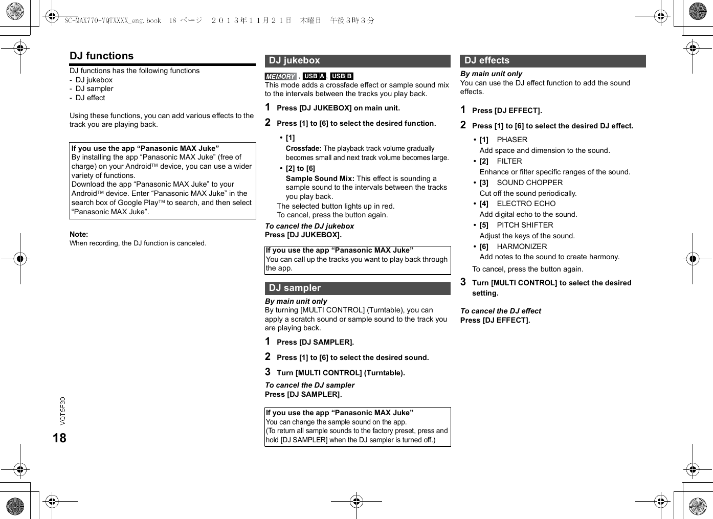 Page 18 of Panasonic of North America B21R1401 Bluetooth Module RSNE031B0 User Manual  SC MAX770 
