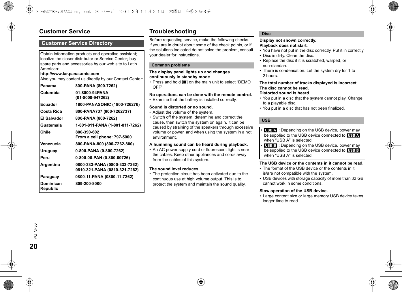 Page 20 of Panasonic of North America B21R1401 Bluetooth Module RSNE031B0 User Manual  SC MAX770 