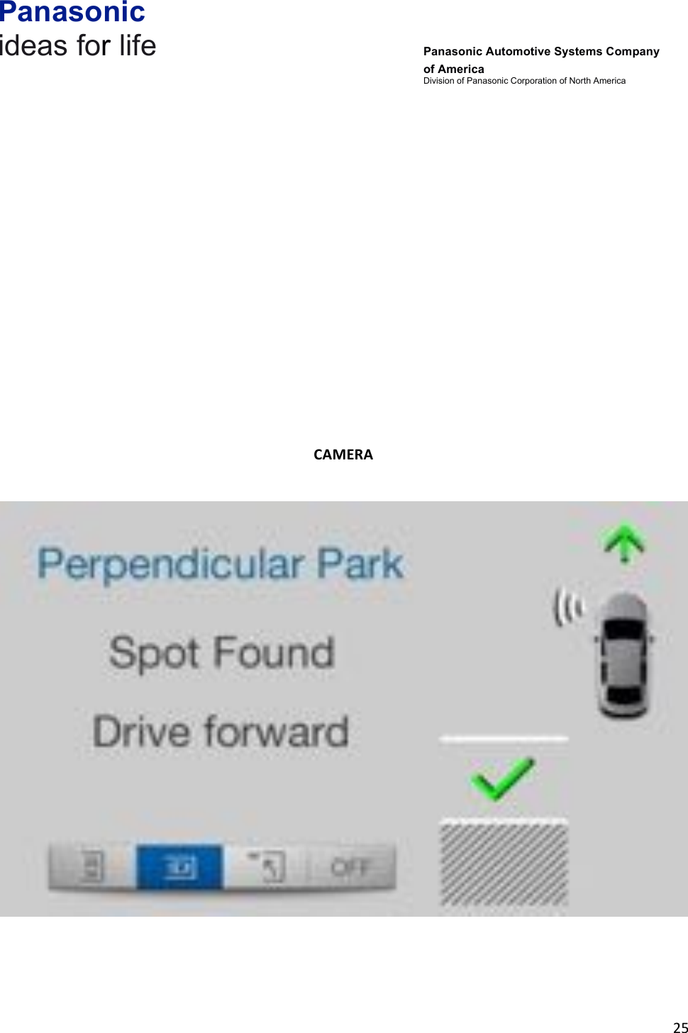 Panasonic ideas for life      Panasonic Automotive Systems Company of America Division of Panasonic Corporation of North America !25!!!!!!!!!!!CAMERA&amp;!!