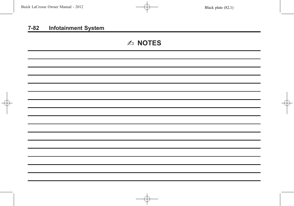 Black plate (82,1)Buick LaCrosse Owner Manual - 20127-82 Infotainment System2NOTES
