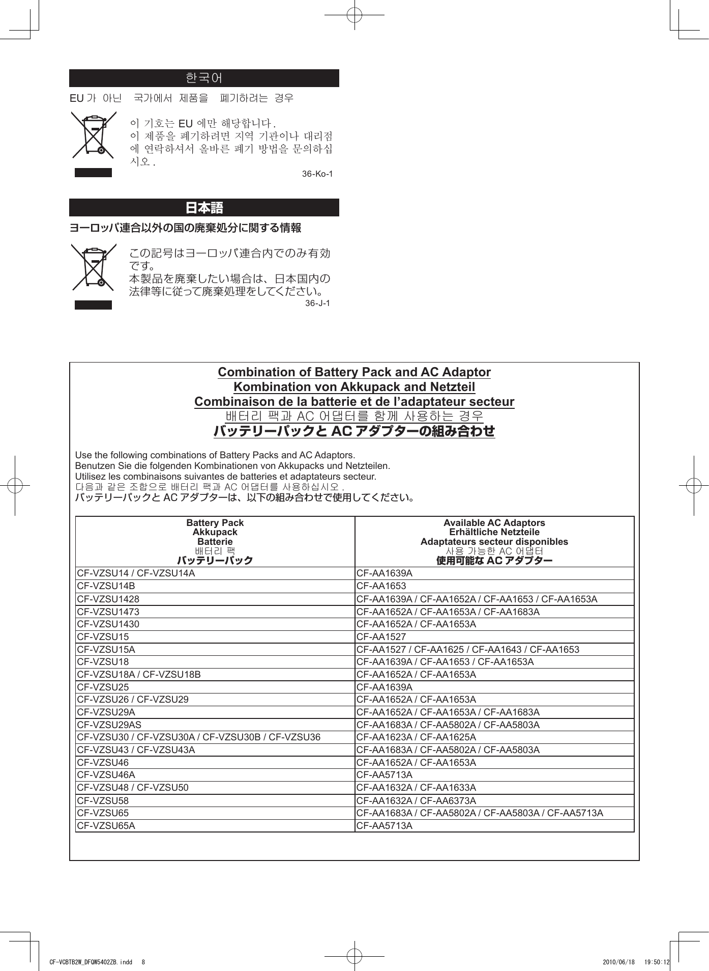 Page 7 of 8 - Panasonic CF-VCBxxx (Battery Charger) Operating Instructions User Manual : (English/ German/ French/ Korean/ Japanese) (Revision) Vcbtb2w-oi-dfqw5402ya-non-nonlogo-JMGFKO-p20110780