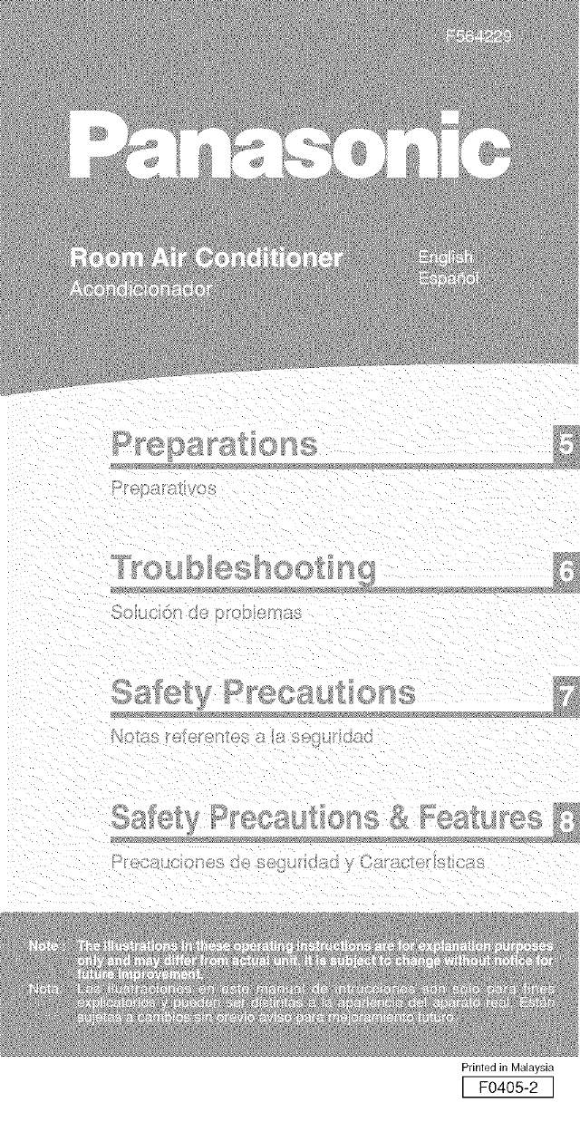 Page 2 of 10 - Panasonic CS-C28CKU User Manual  AIR CONDITIONER - Manuals And Guides L0502154