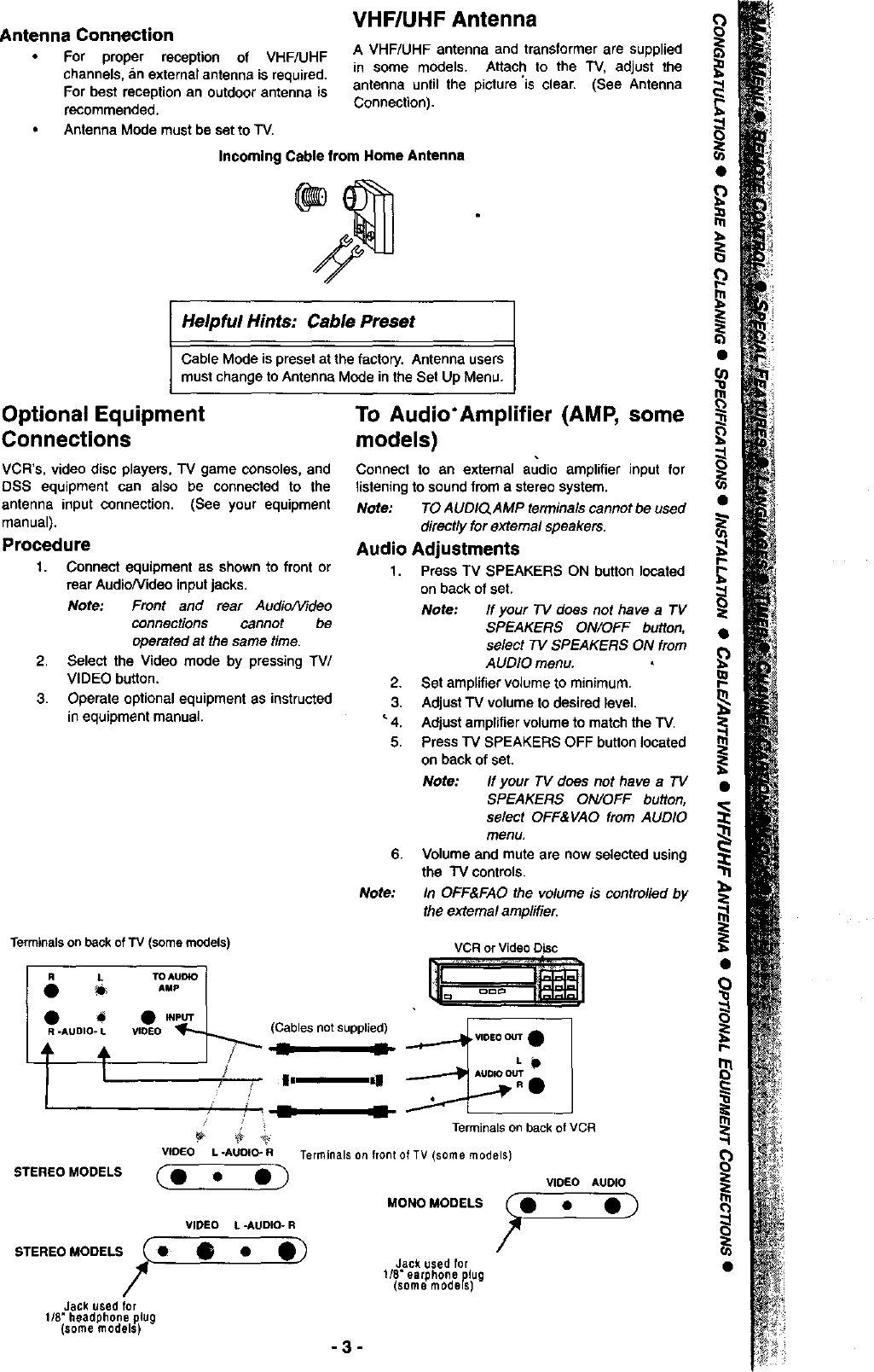 Page 3 of 8 - Panasonic CT-13R30A User Manual COLOR TELEVISION - Manuals And Guides L9050372