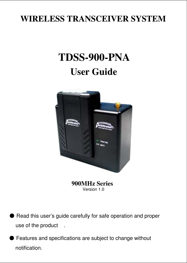 Page 1 of 6 - Panasonic Panasonic-Arbitrator-360-User-Guide- TPT-101/102/103  Panasonic-arbitrator-360-user-guide