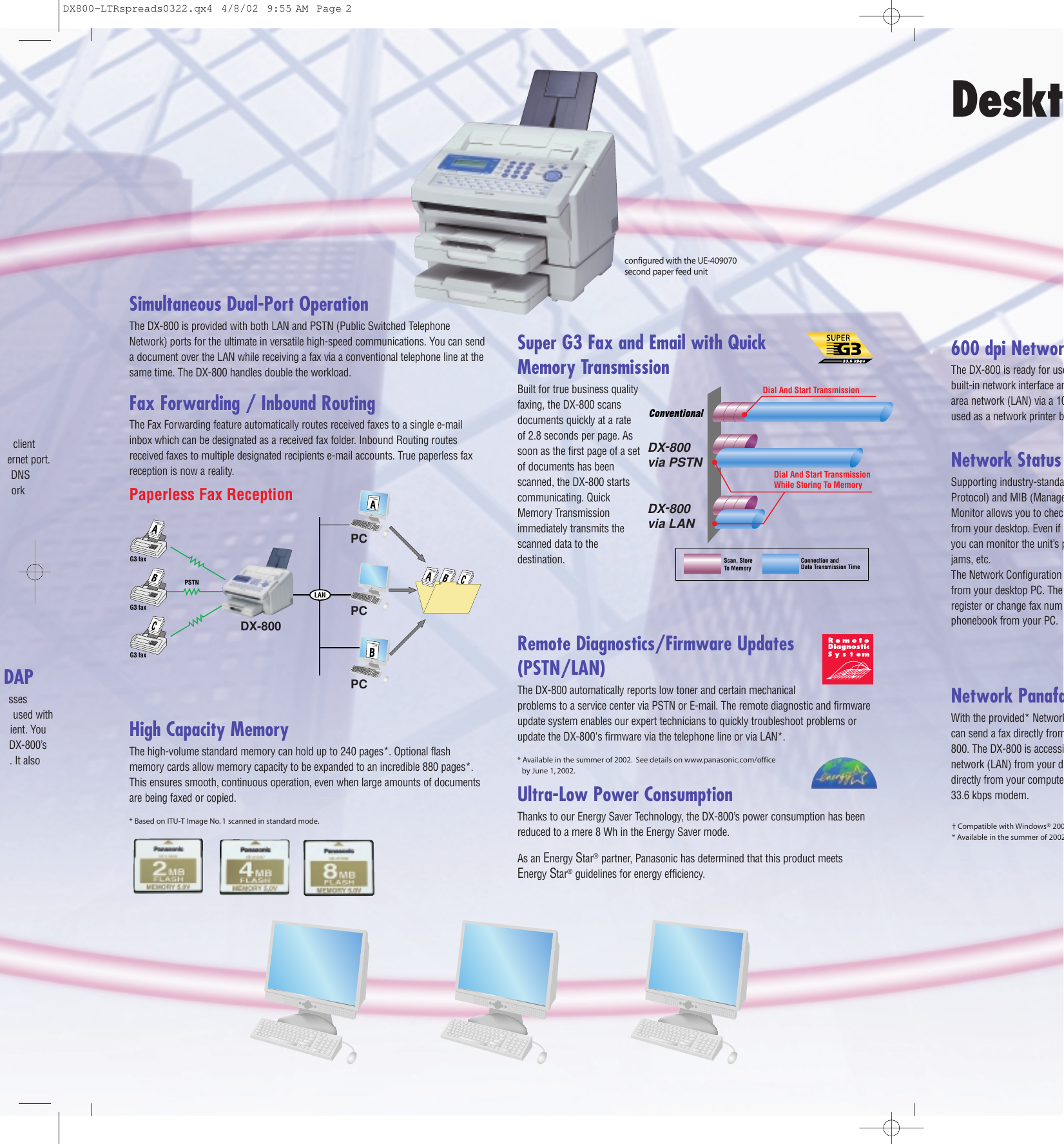 Page 3 of 6 - Panasonic Panasonic-Dx-800-Specification-Sheet-  Panasonic-dx-800-specification-sheet