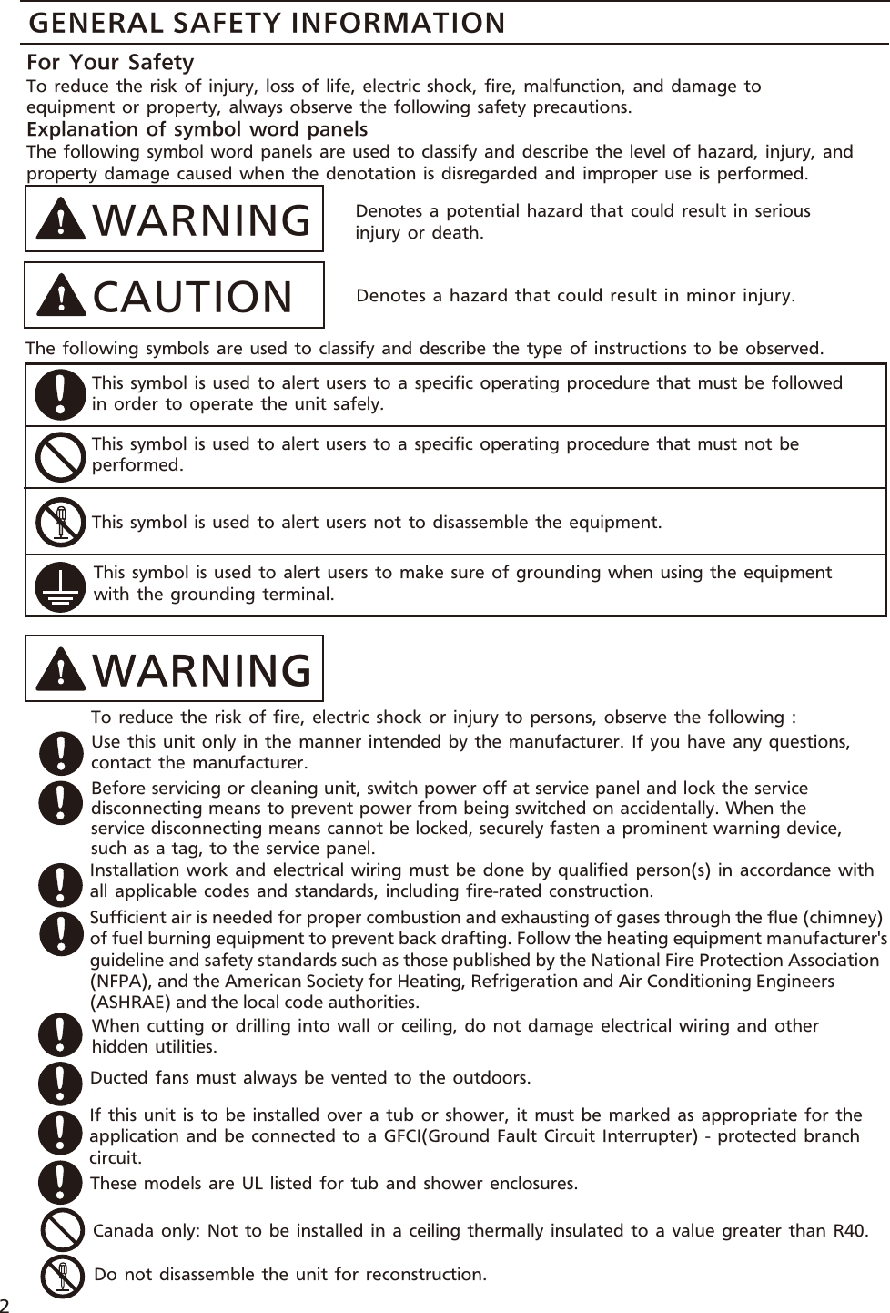 Page 2 of 12 - Panasonic Panasonic-Fv-05-11Vkl1-Installation-Manual- 05-11VKSL1 (English)  Panasonic-fv-05-11vkl1-installation-manual