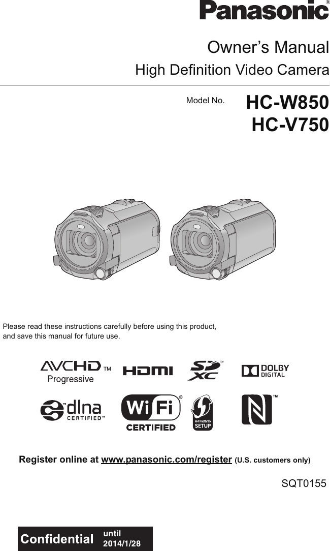 Panasonic Hc V750 Owners Manual