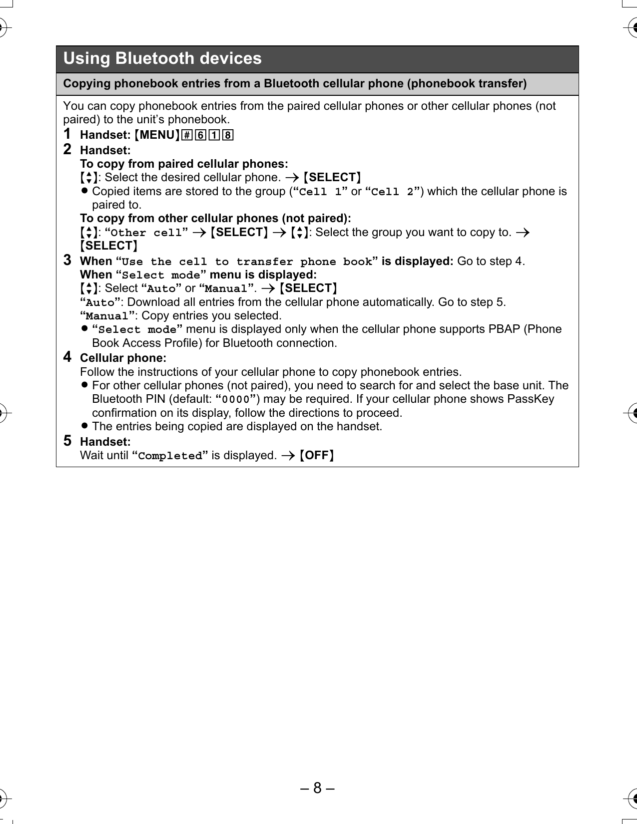 Page 8 of 10 - Panasonic Panasonic-Kx-Tge260-Quick-Start-Guide- ManualsLib - Makes It Easy To Find Manuals Online!  Panasonic-kx-tge260-quick-start-guide