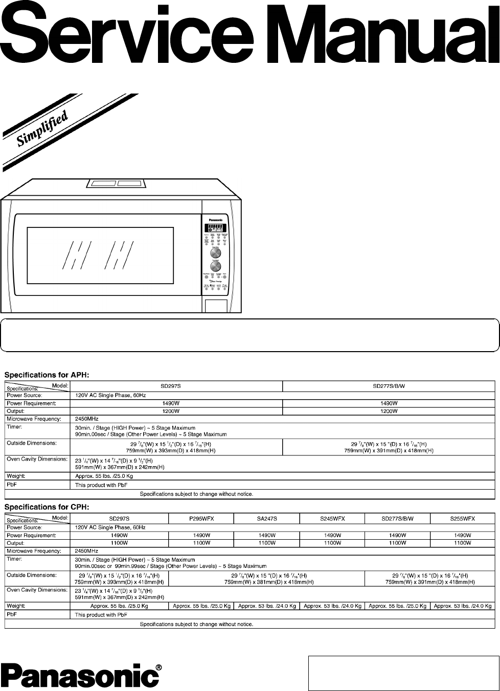 panasonic nn s255wf