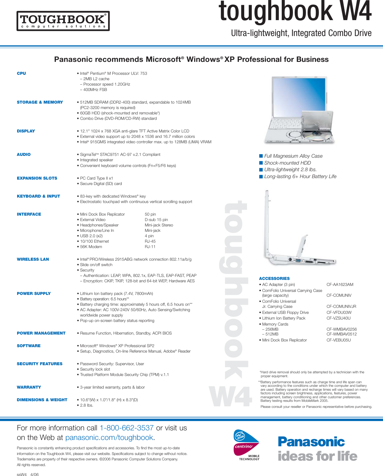 Page 2 of 2 - Panasonic Panasonic-Toughbook-W4-Users-Manual-