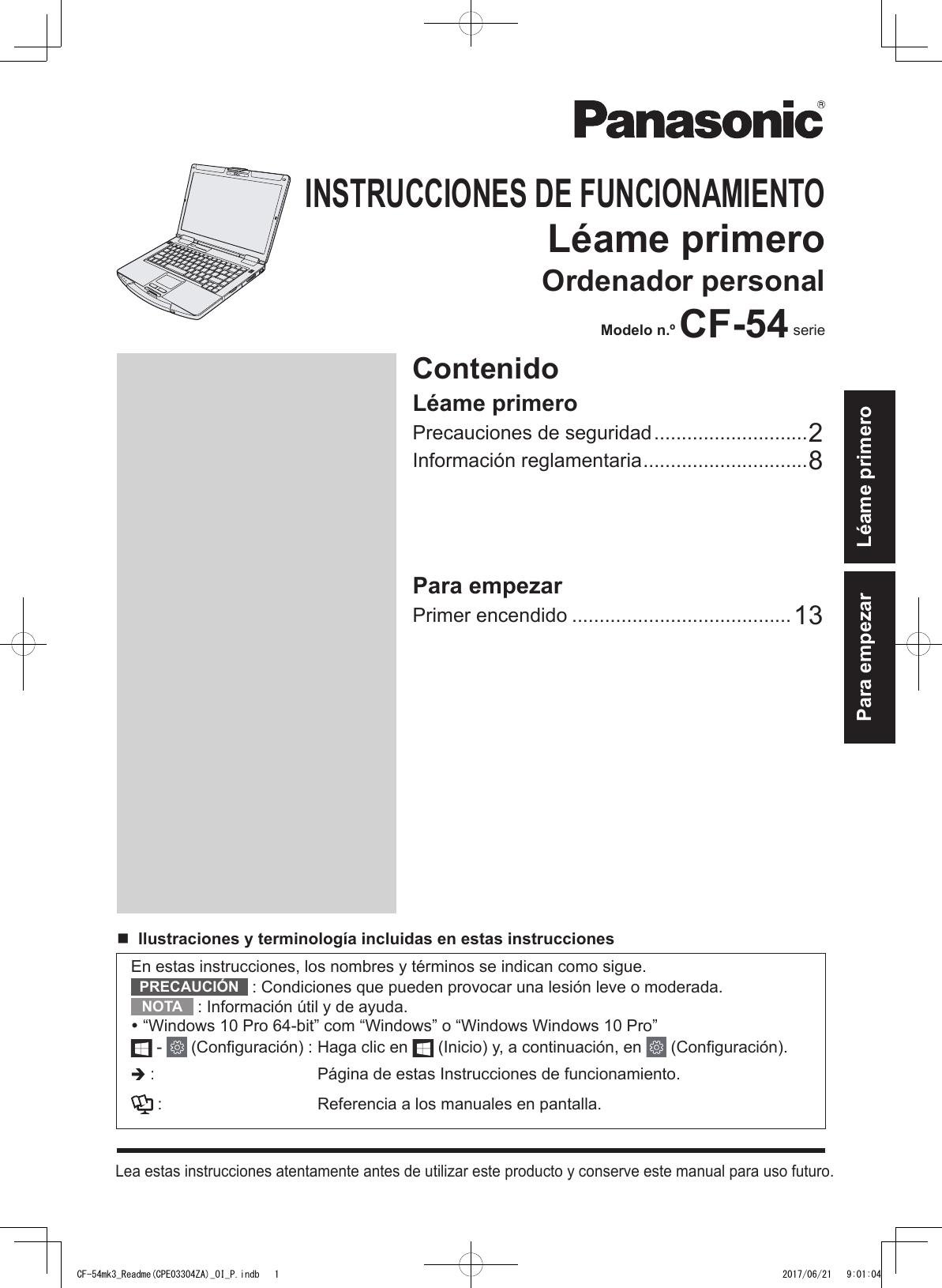Panasonic Manual Operating Instructions Read Me First Spanish Cf54mk3 Oi Readme Cpeza Es
