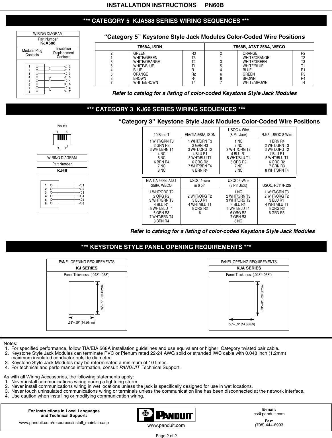 Page 2 of 2 - Panduit Panduit--Pn60B-Users-Manual- PN60B  Panduit--pn60b-users-manual