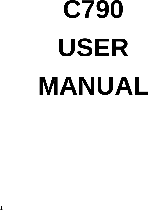 1  C790 USER MANUAL  