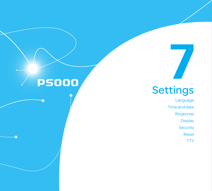 7LanguageTime and dateRingtones DisplaySecurityResetTTYSettingsP5000