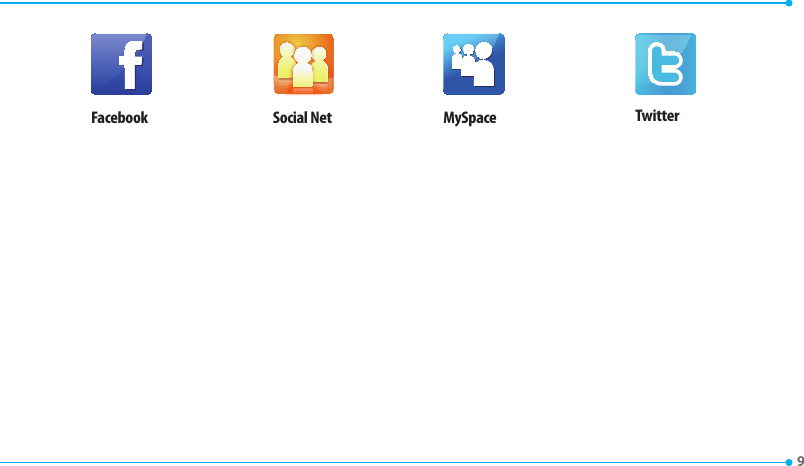 9 Facebook Social Net MySpace Twitter