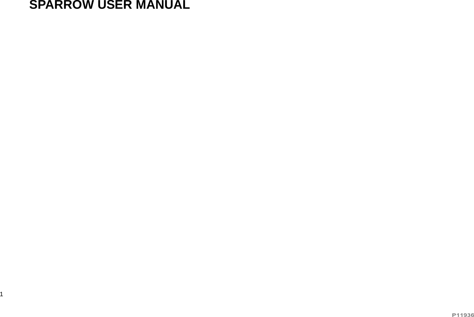  1 SPARROW USER MANUAL 