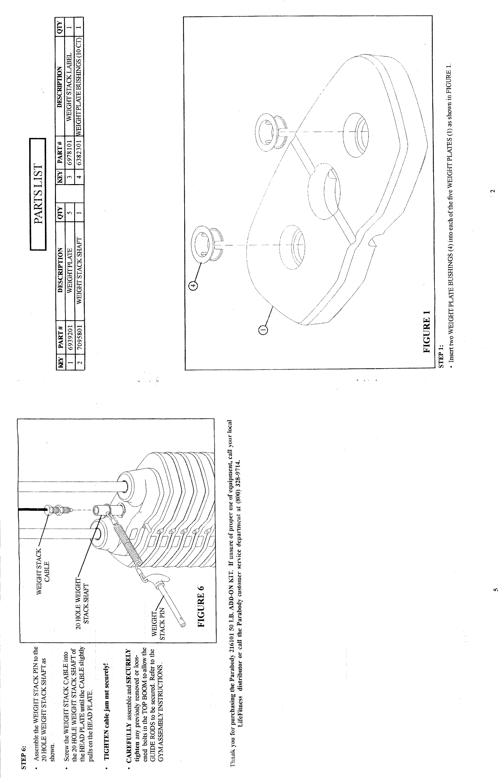 Parabody 216 50 Lb Assembly Instruction