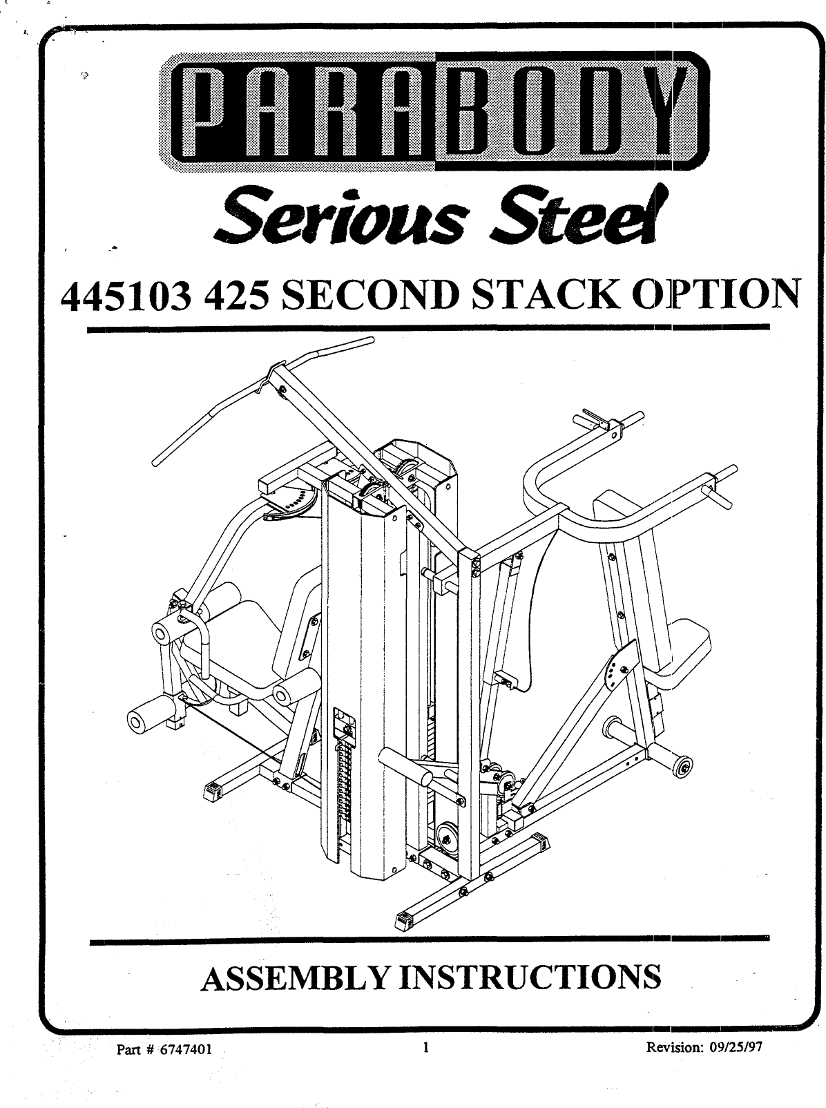 Parabody 425 Home Gym Parts - Homemade Ftempo