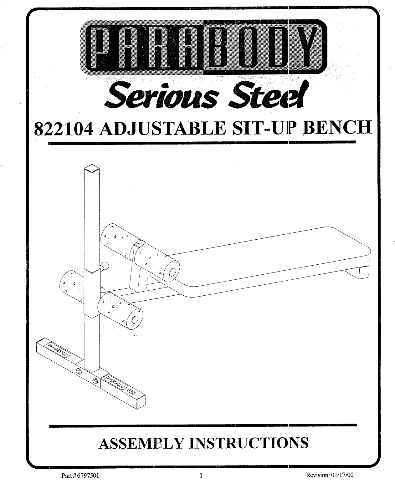 Parabody 822104 Assembly Instruction