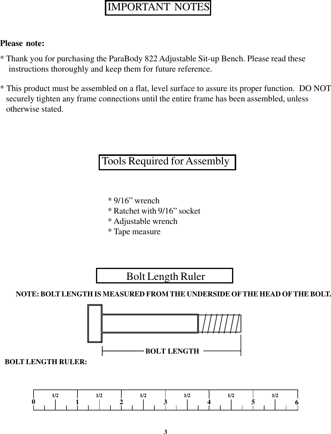 Page 3 of 9 - Parabody Parabody-822-Users-Manual- 822108 ADJ SIT UP BENCH  Parabody-822-users-manual