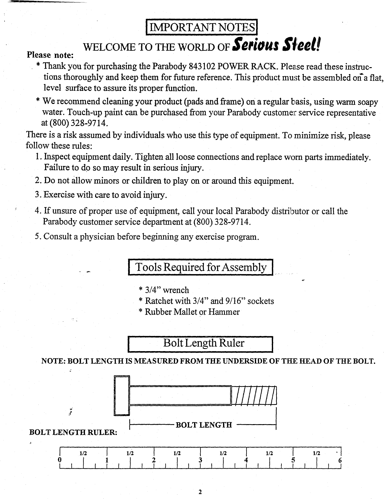 Page 2 of 7 - Parabody Parabody-843102-Assembly-Instruction-  Parabody-843102-assembly-instruction